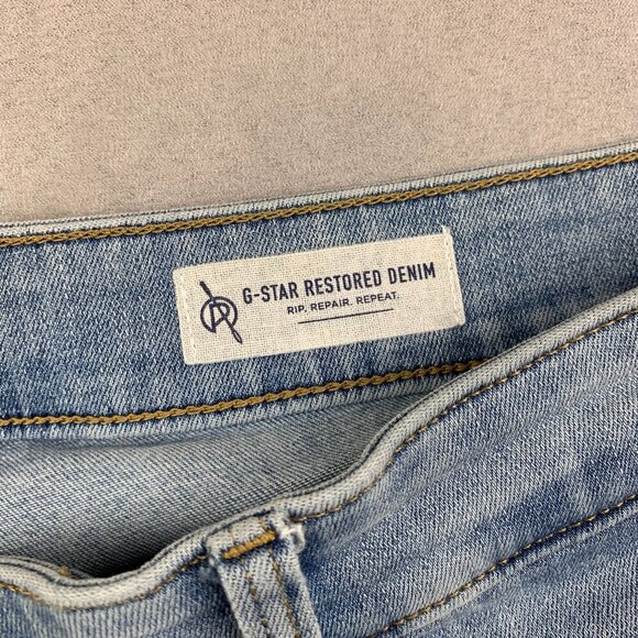 G Star Mens Pants 35 Blue Distressed Jeans 3301 Deconstructed Super Slim 35x32 - Picture 7 of 16